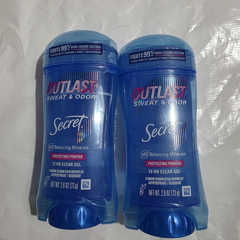 Lot Of 2 Secret Outlast Antiperspirant Clear Gel